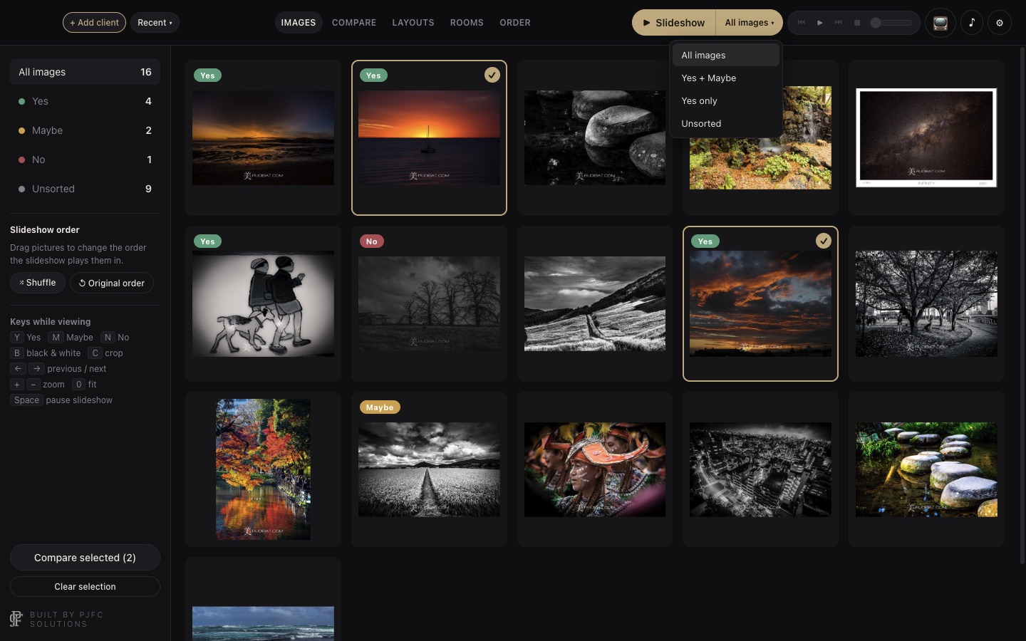 Choosing which photos to play
