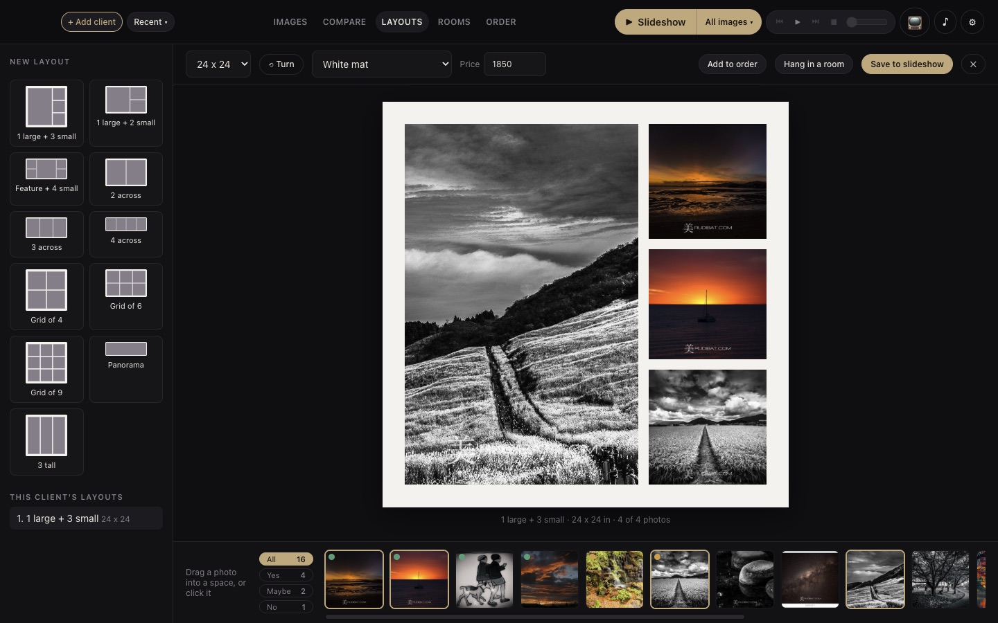 A layout of four photos