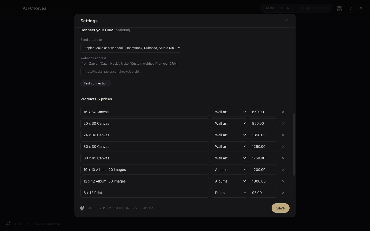 Connect your CRM in Settings