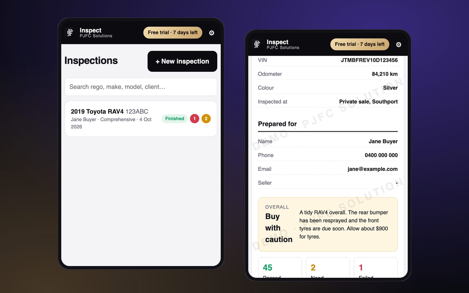 All your inspections in one place
